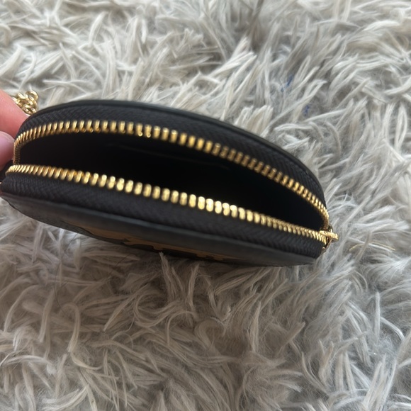 Coach Black Zodiac Capricorn Leather Coin Purse with Gold Chain - Picture 3 of 5